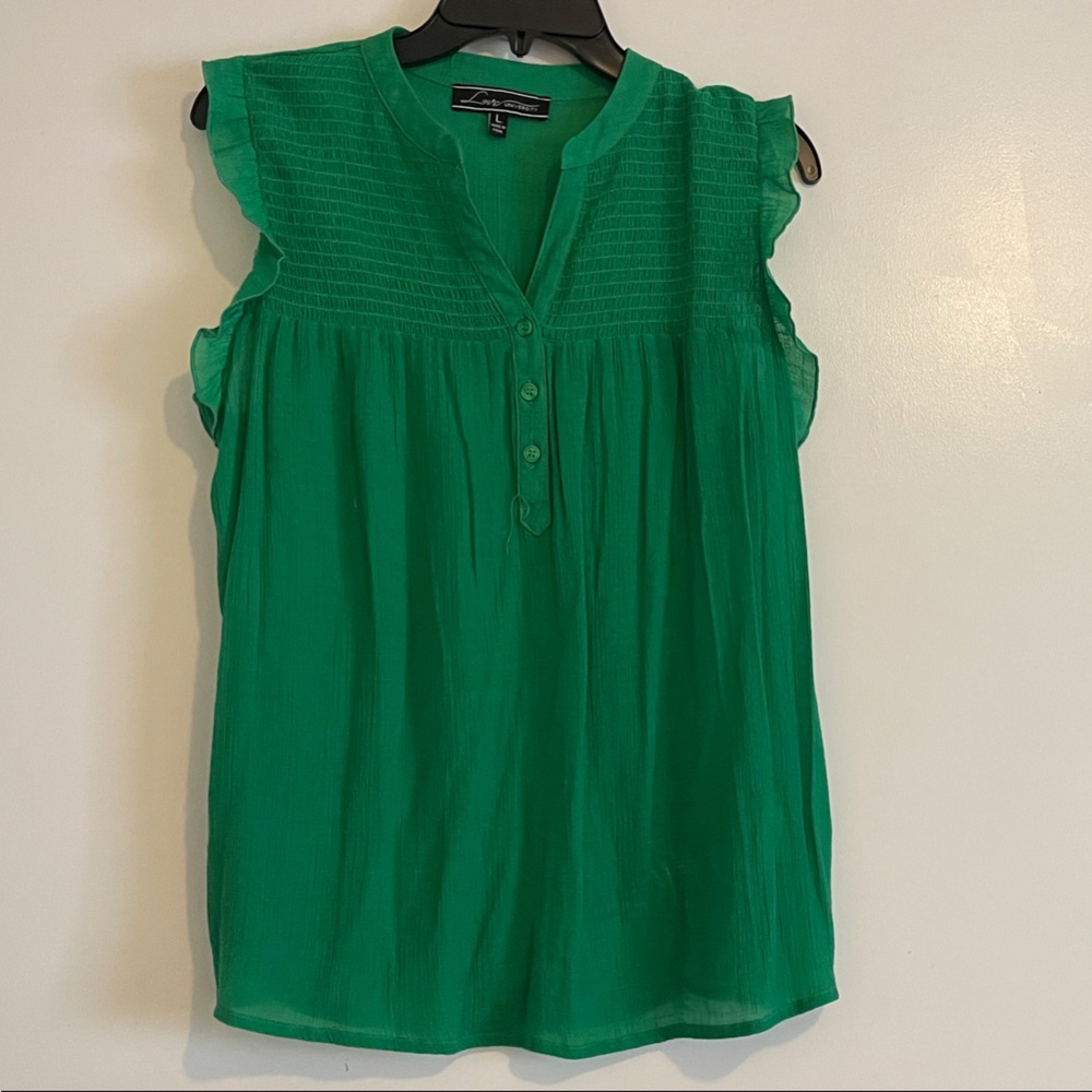 Emerald Green Sleeveless Blouse